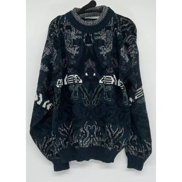 Michael Gerald Other - Michael Gerald Mens Knit Multicolor Grandpa Sweater Sz L 80s  Retro